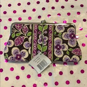 NWT Vera Bradley clutch wallet Plum Petals